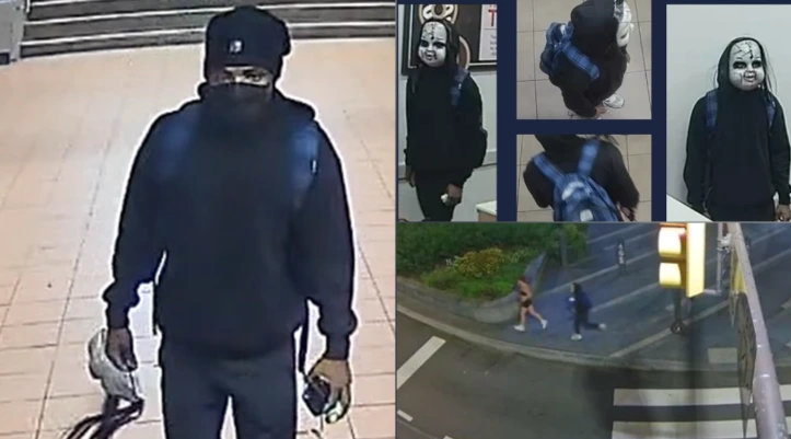 A man in a Halloween mask has been terrorizing folks around Philadelphia City Hall