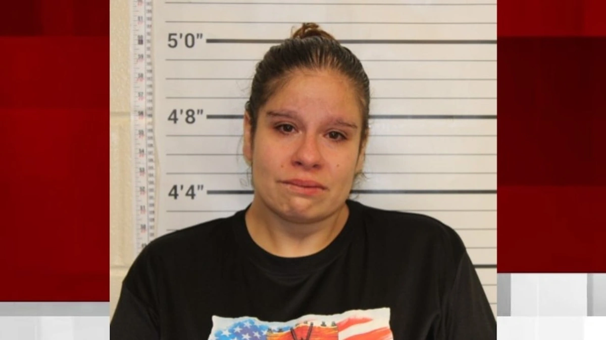 Ashley Jerome, 34, is facing four felony charges after authorities say she drove toward a group of children in Aneta, North Dakota, following a prank involving her son’s bicycle. (Photo Credit: KVLY)