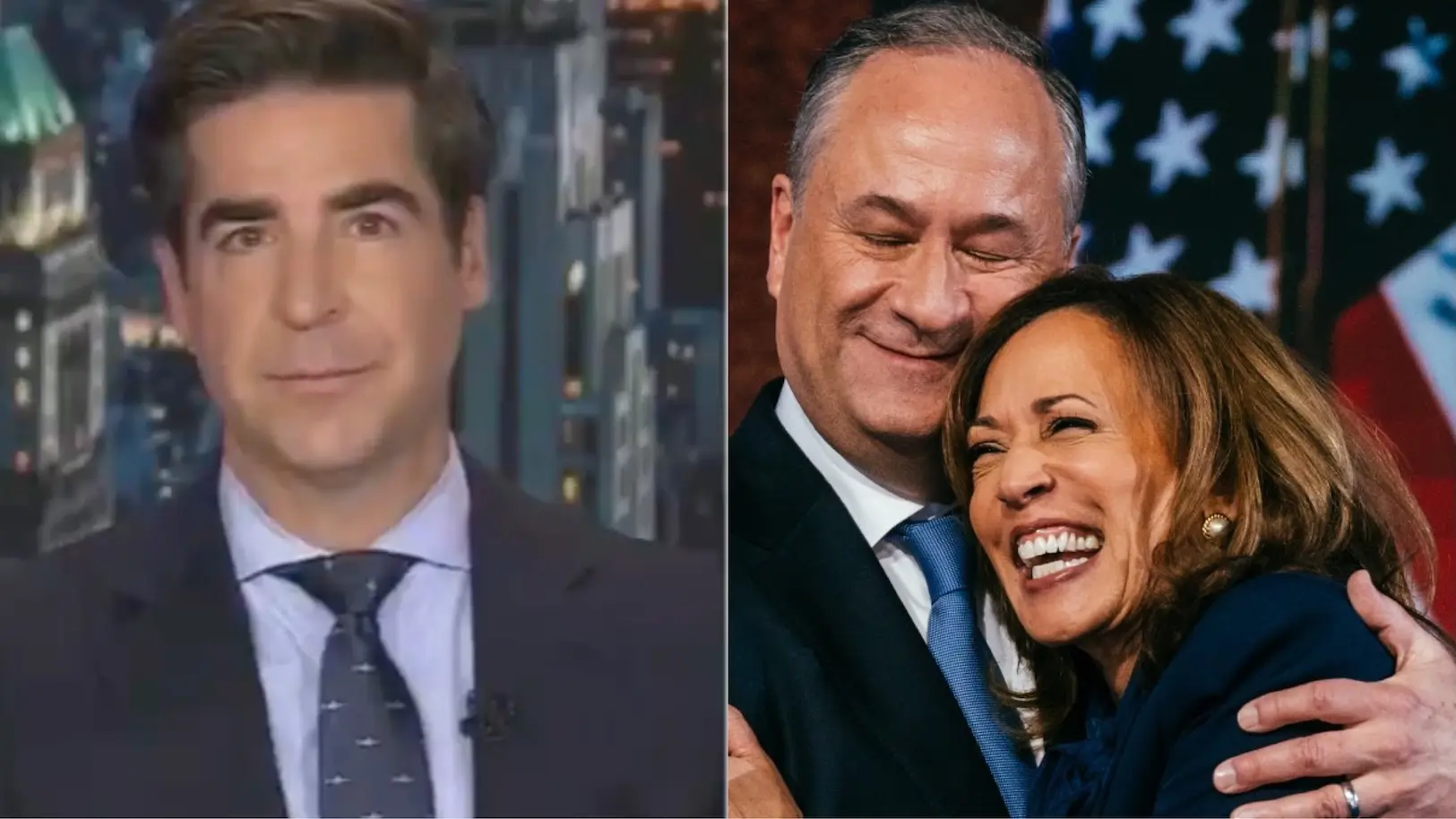 FOX News broadcaster tries to take a shot at Vice President Kamala Harris' husband, Doug Emhoff. However, social media blasted him, saying that the second gentleman is alright with them. (Photos: Fox News Live / Screenshot; @kamalaharris / Instagram)
