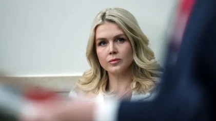A resurfaced campaign clip sparks online chatter fixated on Karoline Leavitt’s lips then versus now. (Photo by Win McNamee/Getty Images)
