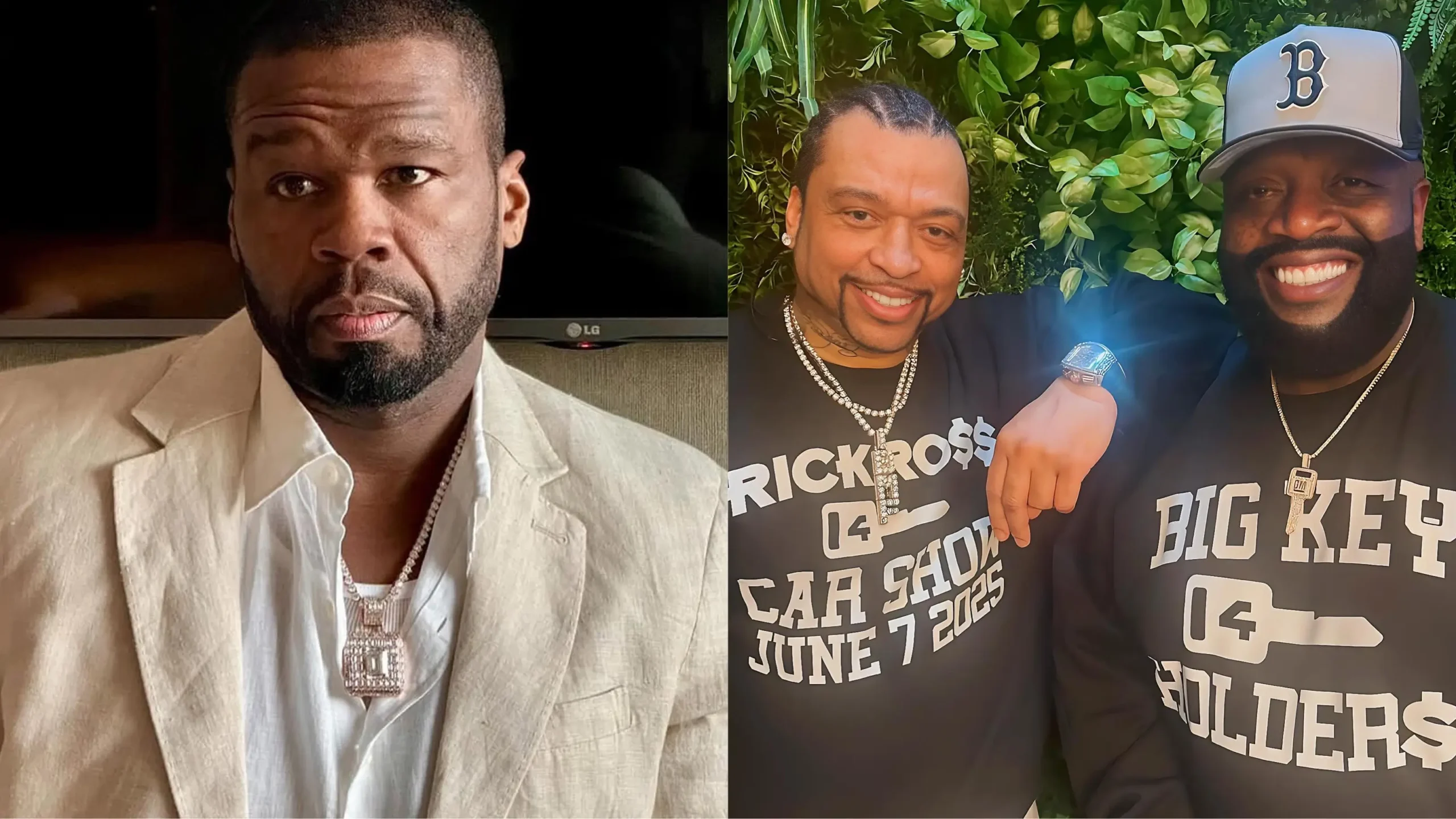 50 Cent Calls Big Meech a Rat After the BMF Founder Links Up with Rick Ross (Photos: @50cent/Instagram; @richforever/Instagram)
