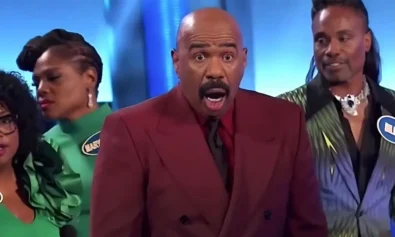 Steve Harvey is left flabbergasted after Family Feud question is about him. (Photo: @familyfeud/Instagram)