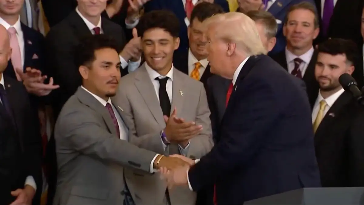 Trump Whimpers About College Athletes’ Firm Handshakes In Awkard Video, Rekindling Health Questions