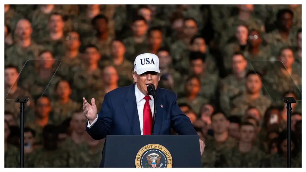 Trump Yells at Troops About His ‘Biggest Accomplishment,’ but When the Room Goes Silent, He Rambles Into a Cringe Joke That Flops Too