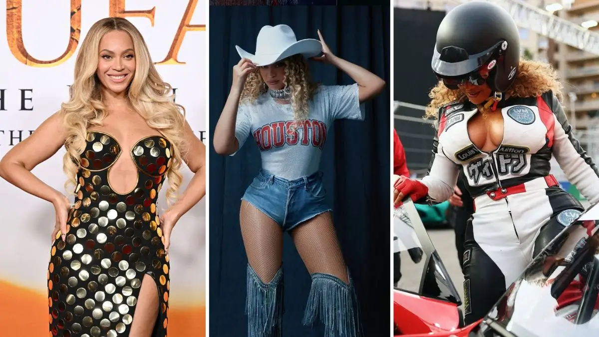 Beyonce (L to R) Dec. 2024, June 2025 and Nov. 2025.