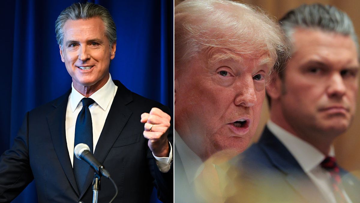 Gavin Newsom, 58, took his trolling of Donald Trump, 79, to another level by insinuating the president and two of his most loyal deputies will not make it